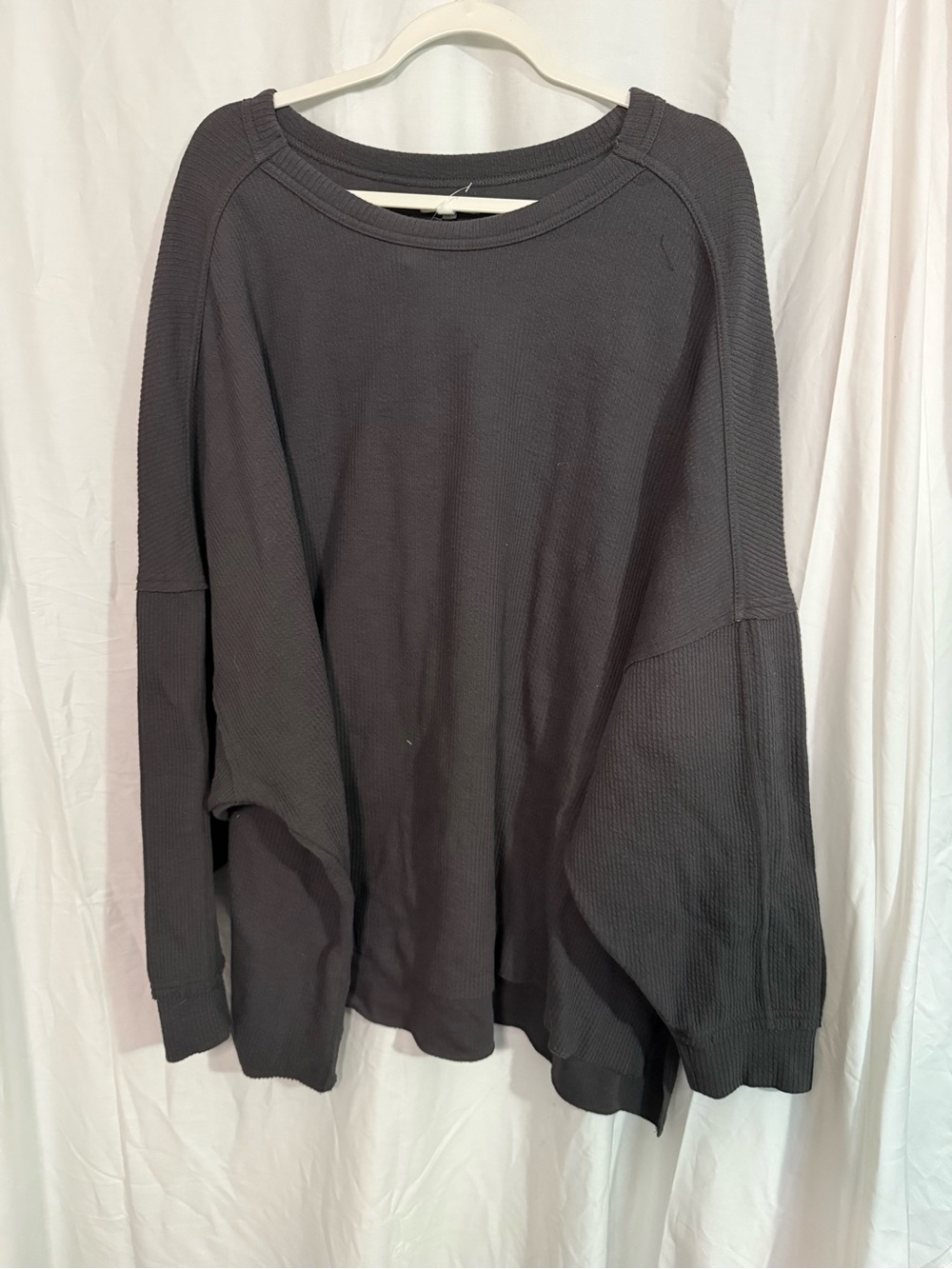 Maurices Women's Waffle Knit Crewneck Sweater - Charcoal Gray